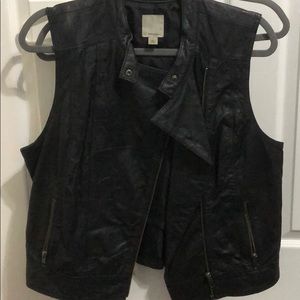 Halogen biker 100% leather vest